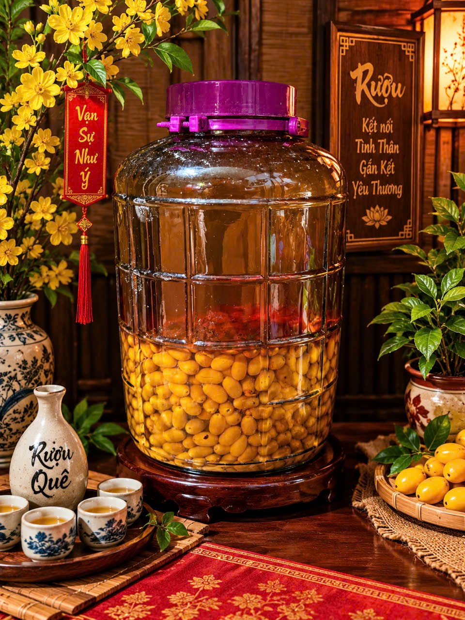 Rượu ngâm bình thủy tinh lớn